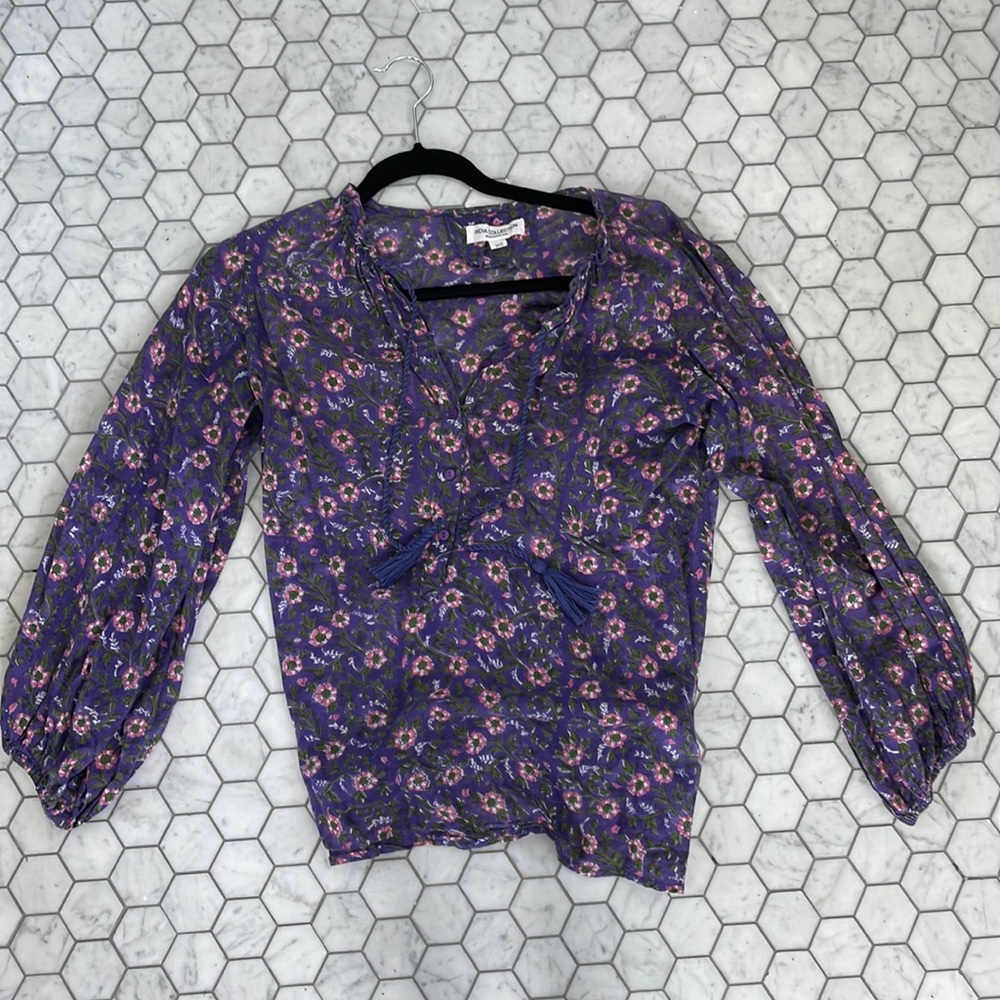 Emerson Fry Purple Floral Blouse